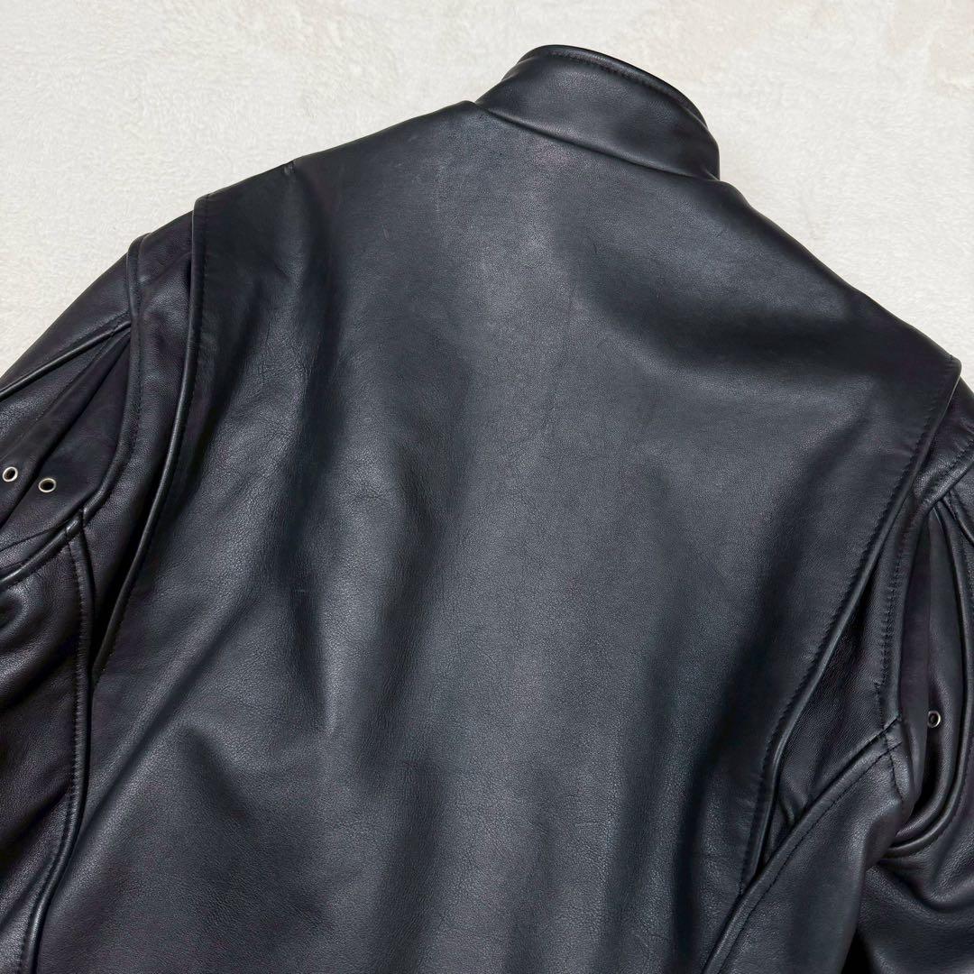 美品 CONTII ライダースジャケット シングル 本革 キルティング ブラック