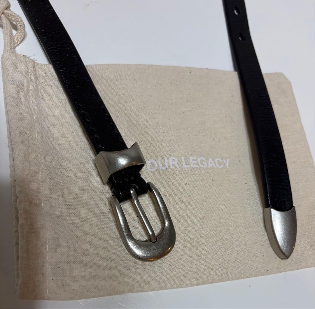 小物 OUR LEGACY 2CM BELT / BLACK LEATHER 80