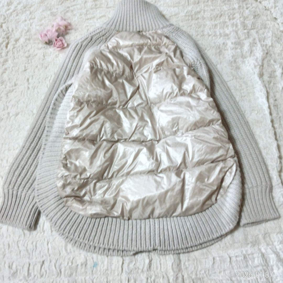 雑誌掲載　鈴木保奈美さん着用　美品　ヘルノ　異素材　ダウン　ニット　コート