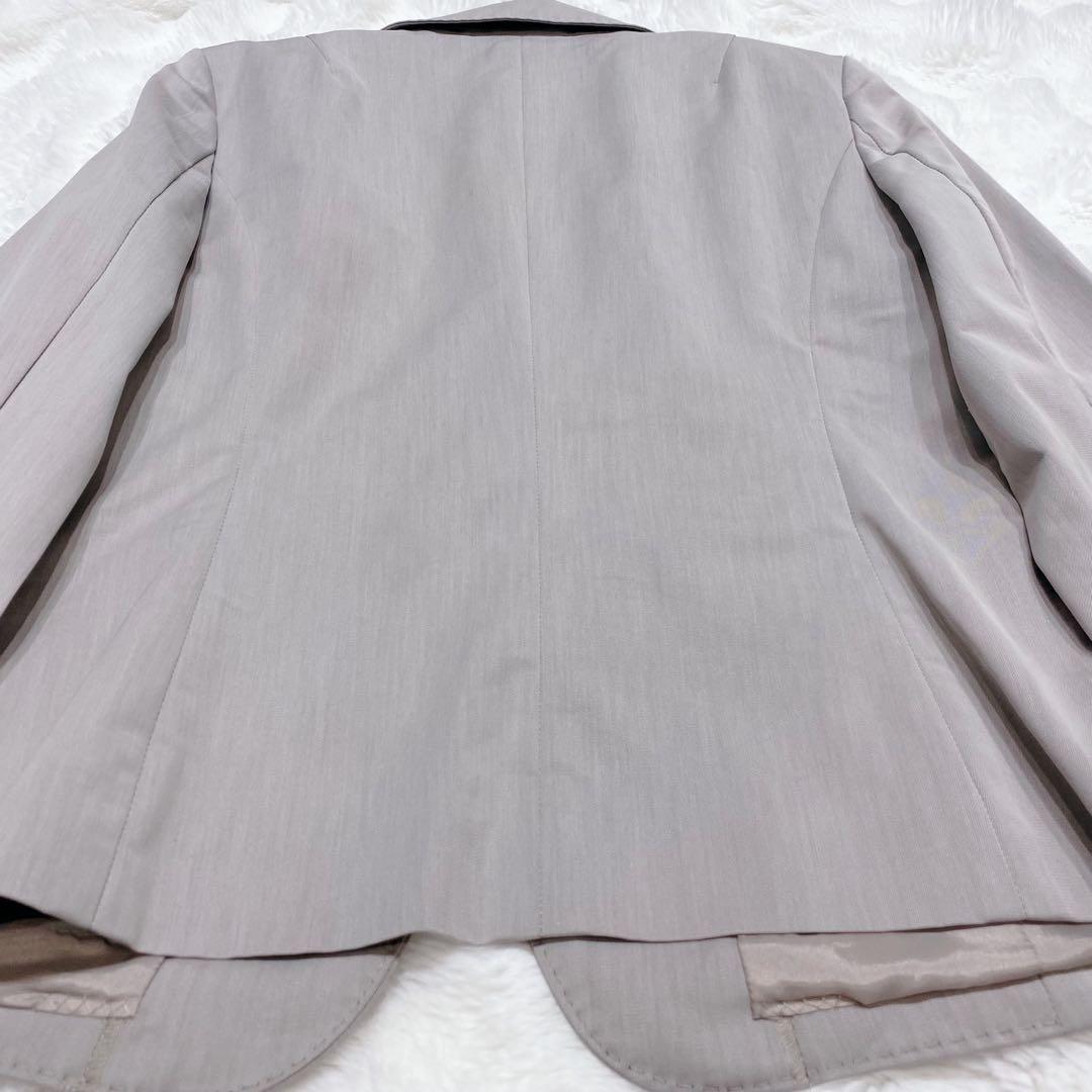 【大きいサイズ】組曲 ストレッチパンツスーツ セットアップ グレージュ