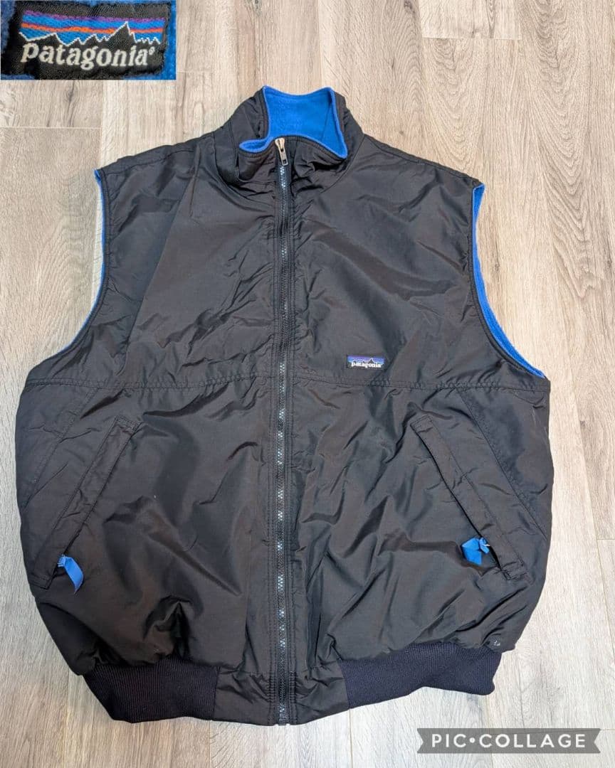 04年モデル【神配色】パタゴニア シェルドシンチラベスト　ブラック×ブルー