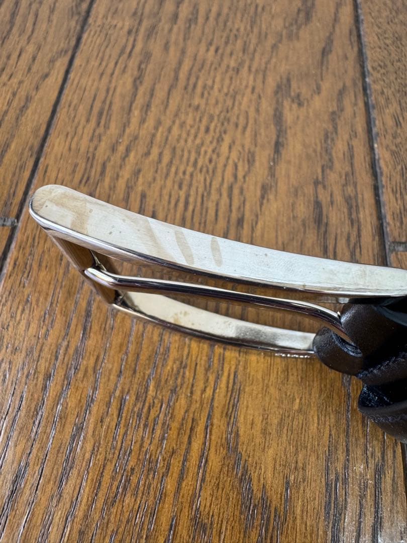 【未使用品】 PRADA メンズ レザーベルト ブラック サイズ80