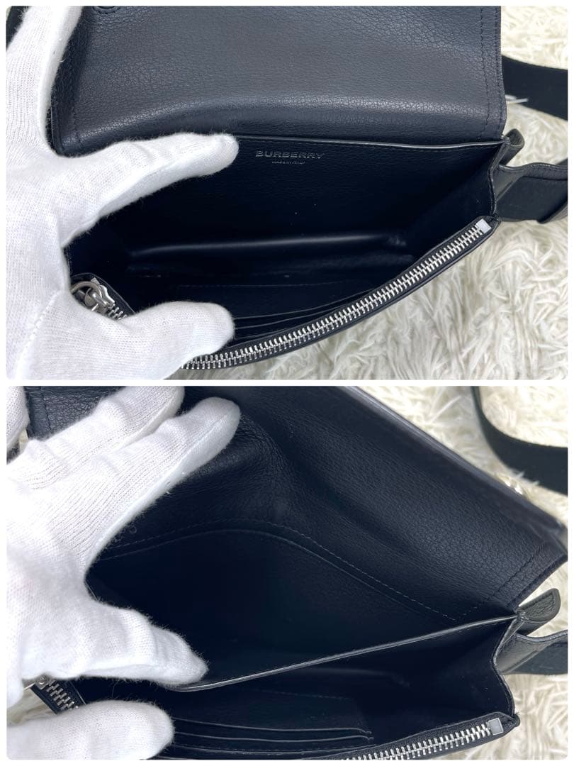 専用品‼️ BURBERRY バーバリー　ボディバッグ　ロゴ押し　オールレザー