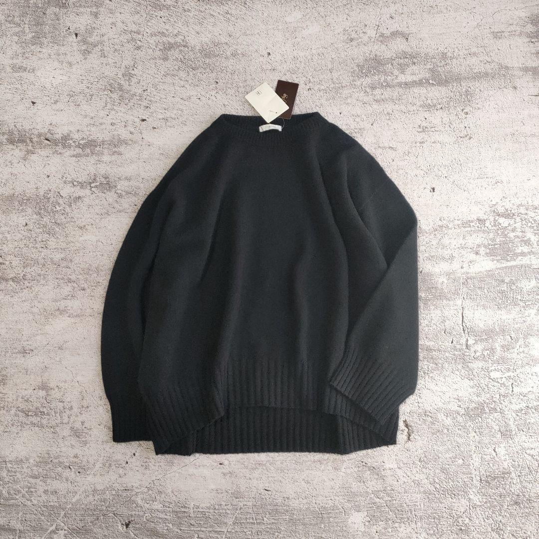 タグ付き　plage プラージュ　ファインウール　ワイドクループルオーバー　黒