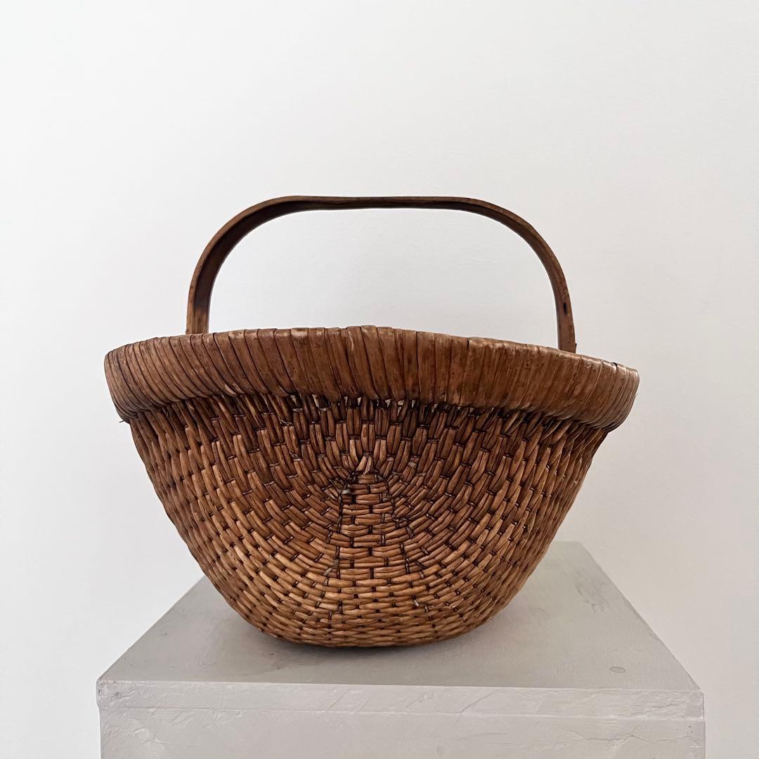 北欧ビンテージ　かご　ジュニパーのワンハンドル籠　バスケット