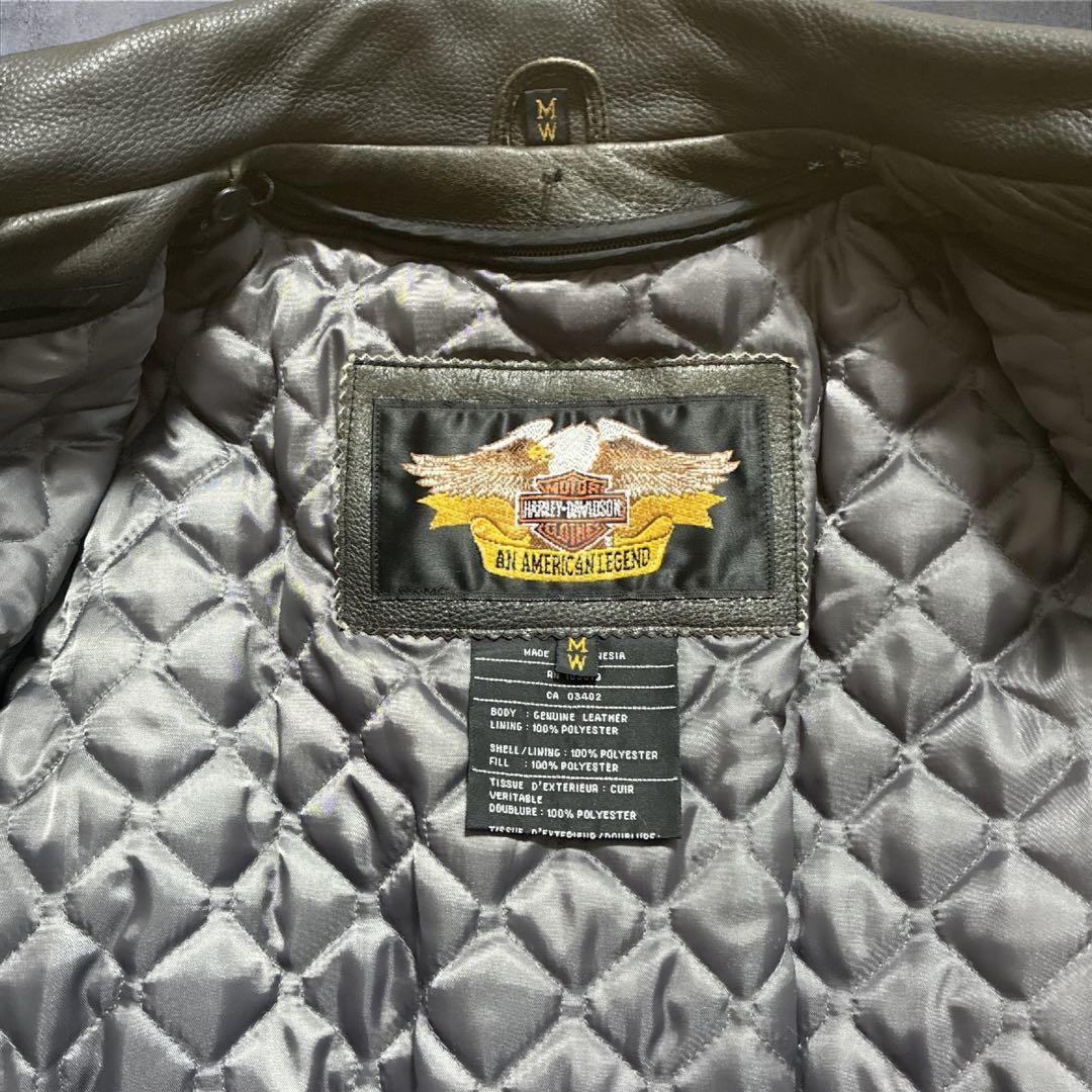 【純正】ハーレーダビッドソン 本革 ライダース キルティング MW シボ