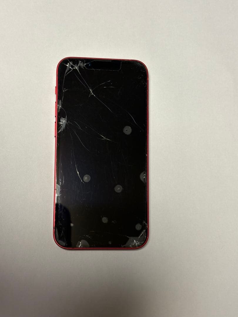 Apple iPhone 13 mini(レッド) 本体　画面割れ、動作OK