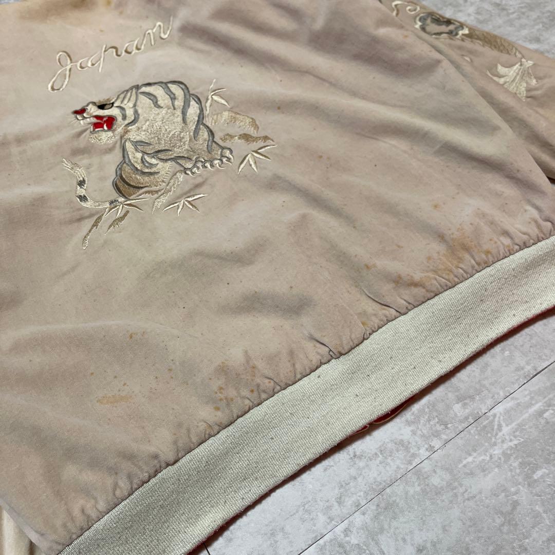 AVIREX 別珍スカジャン L 赤 刺繍 舞妓 虎 和柄 ヴィンテージ