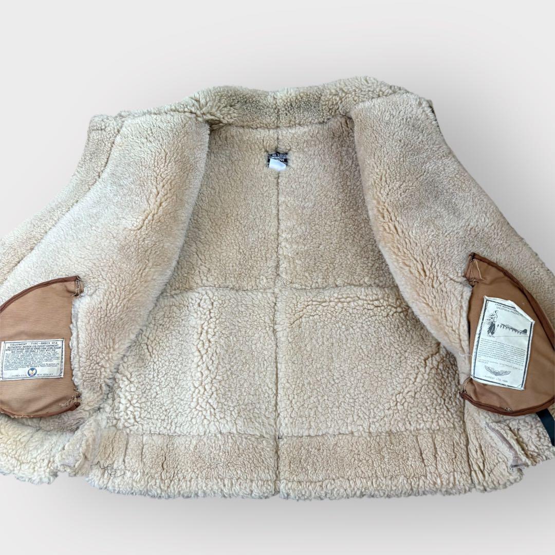 XLサイズ AVIREX B-3 リアルムートン フライトジャケット　42号　茶