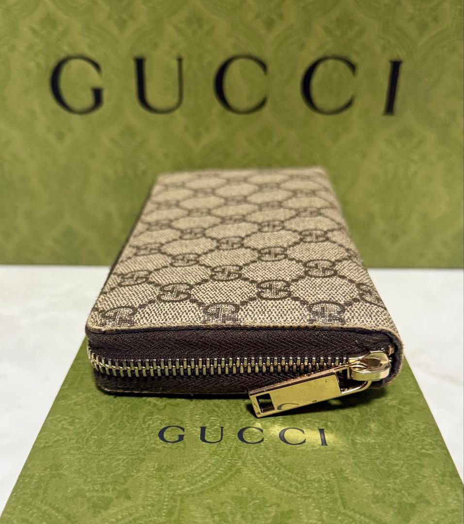 極美品✨ グッチ　GUCCI 長財布　GGスプリーム ラウンドファスナー