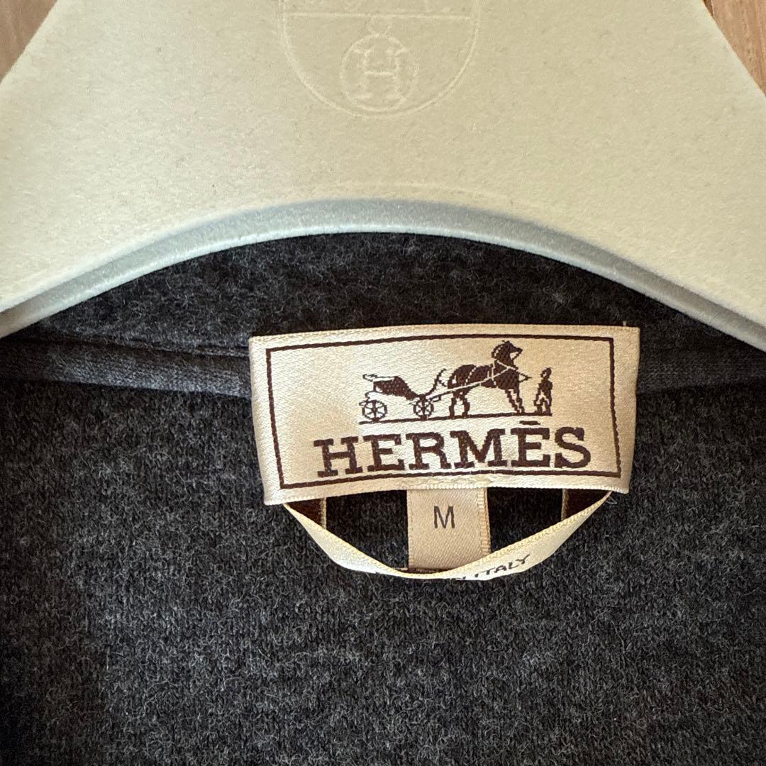 【極美品】最安値HERMES ジップアップ・カーディガン グレーブラック