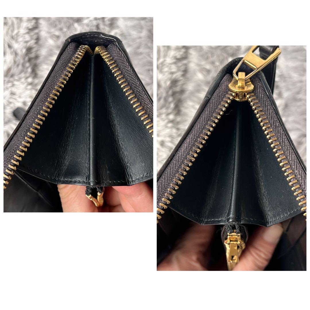 ロエベ　パズル　長財布　ラウンドファスナー　レザー　ブラック　メンズ