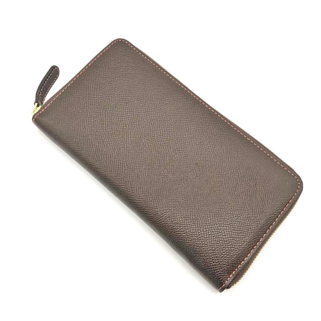 未使用✨長財布　ラウンドファスナー チョコ　オレンジ