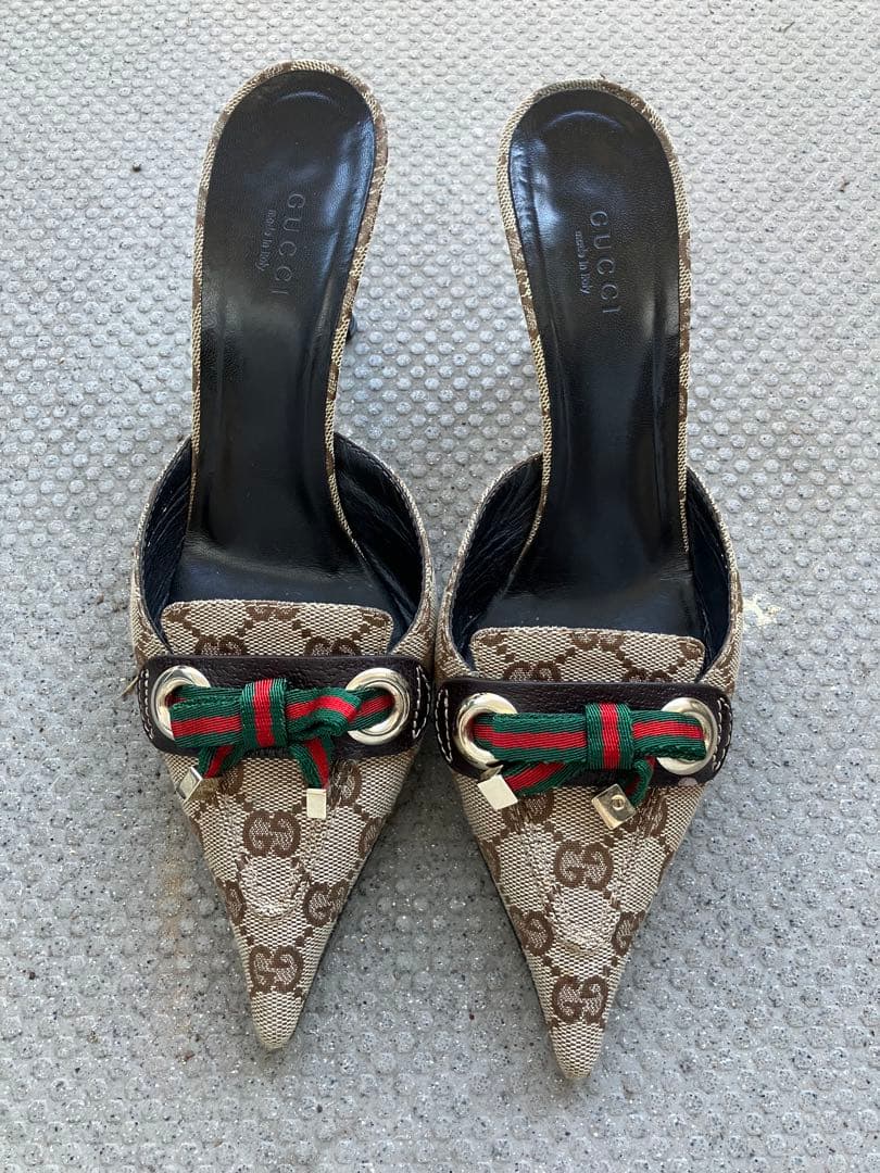 最終お値下げ　GUCCI ミュール 37C ベージュ・ブラウン